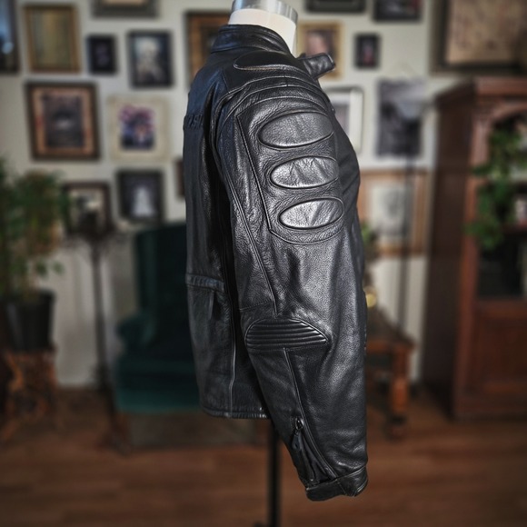 Vintage Y2K Harley Davidson Womens Leather Motorcycle Jacket Armor Biker Black - Picture 3 of 8